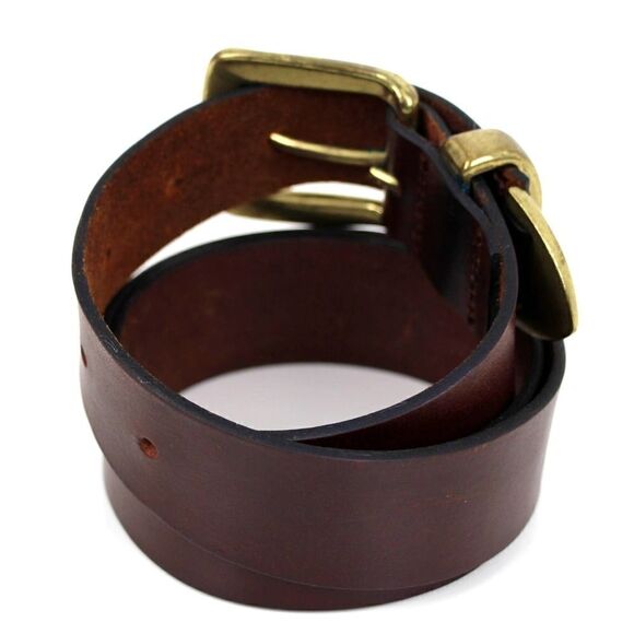 VTG BROWN GENUINE LEATHER 1 3/8"Wd CASUAL DRESS WOMEN'S BELT Sz M (X62 - Picture 4 of 11